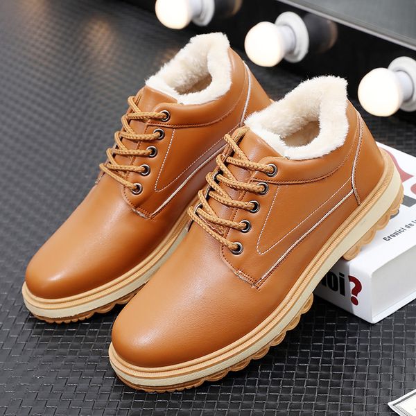 new style pu leather non-slip men ankle boots men boots high super warm plush snow outdoor casual winter shoes, Black
new style pu leather non-slip men ankle boots men boots high super warm plush snow outdoor casual winter shoes, Black