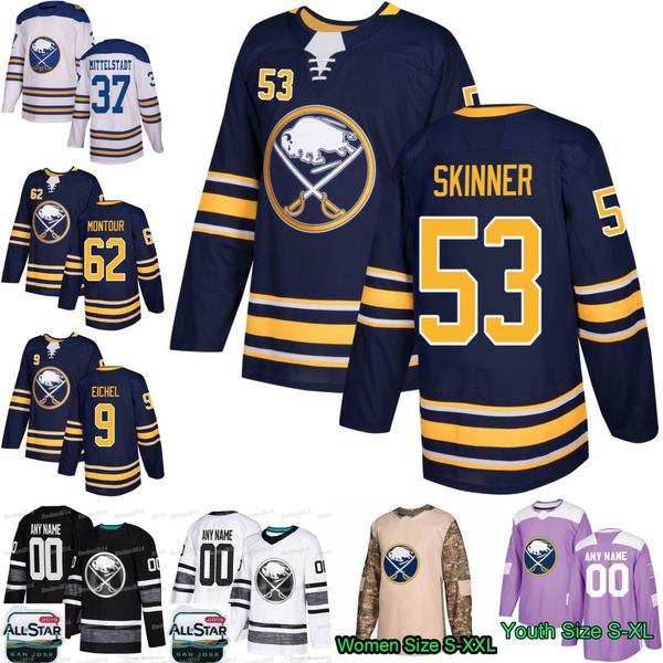 53 Jeff Skinner Buffalo Sabres 2019 All Star Linus Ullmark Will Borgen 37 Casey Mittelstadt 9 Jack Eichel 62 Brandon Montour Jersey
53 Jeff Skinner Buffalo Sabres 2019 All Star Linus Ullmark Will Borgen 37 Casey Mittelstadt 9 Jack Eichel 62 Brandon Montour Jersey