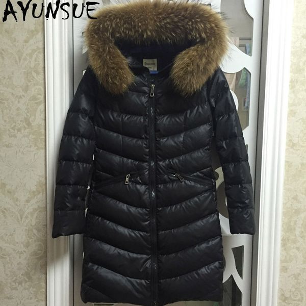ayunsue women's down jacket korean large fur collar down coat winter parka long womens coats and jackets doudoune femme kj1057, Black
ayunsue women's down jacket korean large fur collar down coat winter parka long womens coats and jackets doudoune femme kj1057, Black