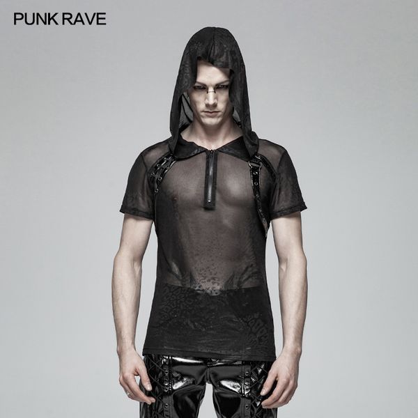 new punk rave fashion casual gothic transparent mesh men's t-shirt cosplay performance clothing wt566, White;black
new punk rave fashion casual gothic transparent mesh men's t-shirt cosplay performance clothing wt566, White;black