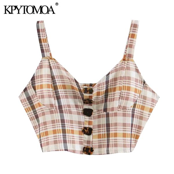 kpytomoa women 2020 fashion plaid buttons cropped blouses vintage backless elastic side zipper straps female shirts chic, White
kpytomoa women 2020 fashion plaid buttons cropped blouses vintage backless elastic side zipper straps female shirts chic, White