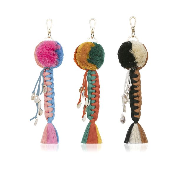 fashion charm multilayer woven keychain bohemia women colorful layered tassel shell pendant keychain accessories wholesale, Silver
fashion charm multilayer woven keychain bohemia women colorful layered tassel shell pendant keychain accessories wholesale, Silver