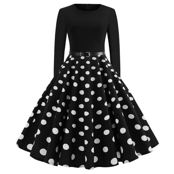 christmas dress women 50s 60s polka dot party dress winter long sleeve vintage elegant black casual midi plus size robe-ll, Black;gray
christmas dress women 50s 60s polka dot party dress winter long sleeve vintage elegant black casual midi plus size robe-ll, Black;gray