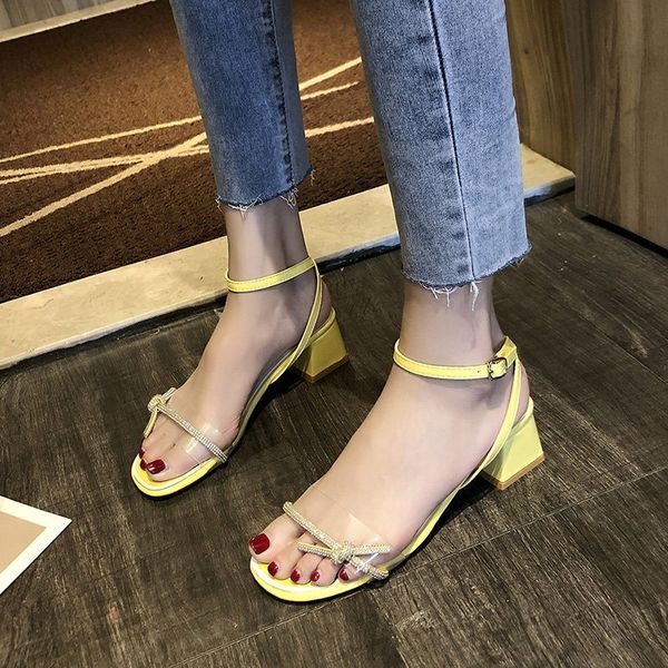 sandals pvc transparent ankle buckle women summer office open toe high heels elegant thick heel zapatos mujer, Black
sandals pvc transparent ankle buckle women summer office open toe high heels elegant thick heel zapatos mujer, Black