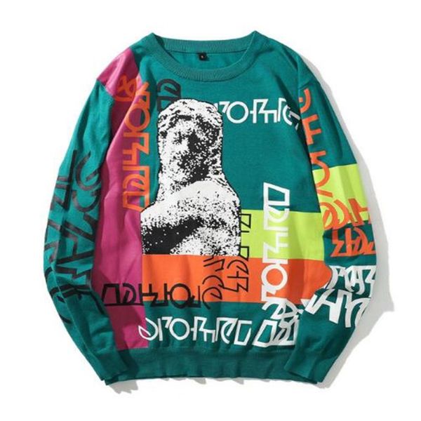 men's sweaters high street hip hop fashion 100% cotton round collar graffiti printing long sleeve sweater vintage casual oversize, White;black
men's sweaters high street hip hop fashion 100% cotton round collar graffiti printing long sleeve sweater vintage casual oversize, White;black