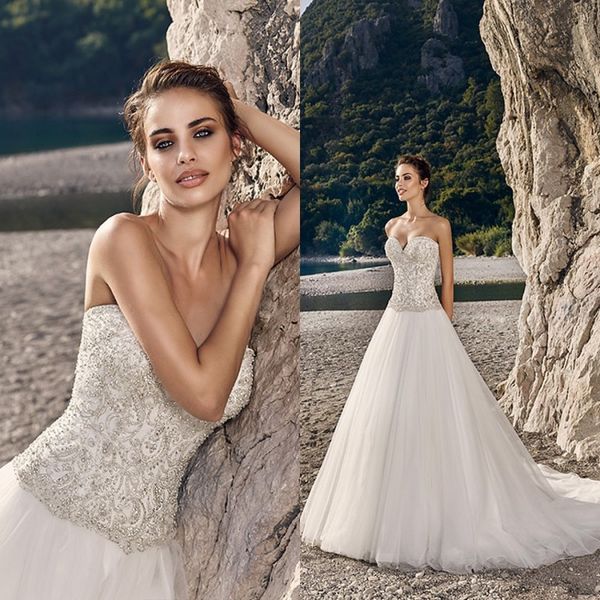 2019 eddy k wedding dresses sweetheart lace appliqued bead a line rhinestones beach wedding gowns summer custom made boho bridal dress, White
2019 eddy k wedding dresses sweetheart lace appliqued bead a line rhinestones beach wedding gowns summer custom made boho bridal dress, White