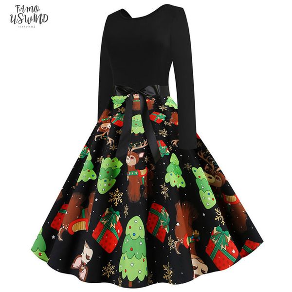 women vintage christmas dress elegant black print winter casual midi long sleeve party dress robe vestidos plus size, Black;gray
women vintage christmas dress elegant black print winter casual midi long sleeve party dress robe vestidos plus size, Black;gray