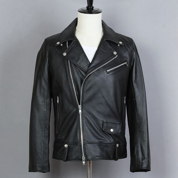 fashion 2020 slim fit mens turn-down collar sheepskin motorcycle jacket men spring and autumn genuine leather coat, Black
fashion 2020 slim fit mens turn-down collar sheepskin motorcycle jacket men spring and autumn genuine leather coat, Black