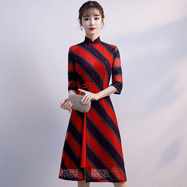fashion ao dai knee length cheongsam chinese style mandarin collar dress 2019 women summer lace qipao slim party dresses vestido, Black;gray
fashion ao dai knee length cheongsam chinese style mandarin collar dress 2019 women summer lace qipao slim party dresses vestido, Black;gray