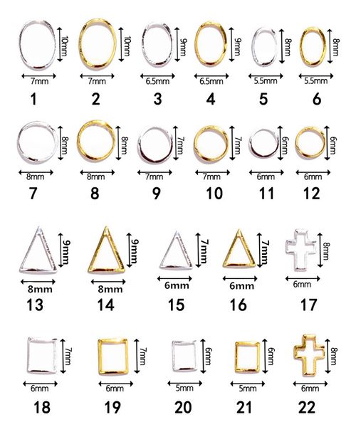 100pcs/bag japan 3d nail art decorations metal nail accessories alloy kawaii geometry frame parts diy charm supplies, Silver;gold
100pcs/bag japan 3d nail art decorations metal nail accessories alloy kawaii geometry frame parts diy charm supplies, Silver;gold