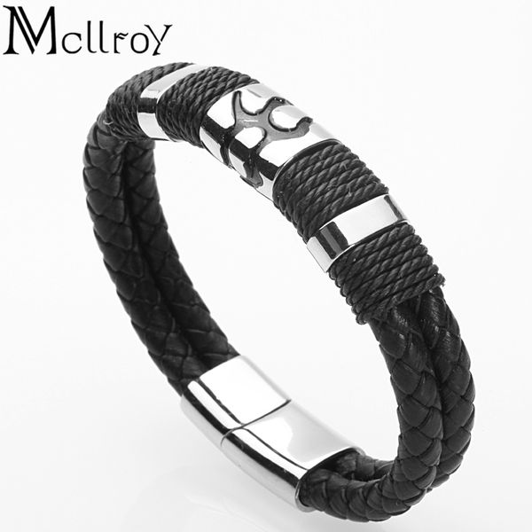 mcllroy genuine leather bracelet men handmade charm stainless steel magnet clasp bracelet homme mens bracelets 2019 jewelry gift, Golden;silver
mcllroy genuine leather bracelet men handmade charm stainless steel magnet clasp bracelet homme mens bracelets 2019 jewelry gift, Golden;silver