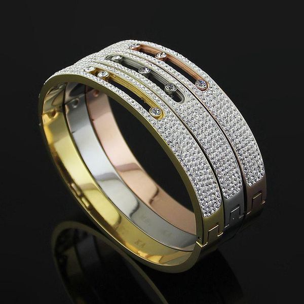 tittanium steel full cz diamond bangle 18k rose gold 3 diamond slide bracelet, Black
tittanium steel full cz diamond bangle 18k rose gold 3 diamond slide bracelet, Black