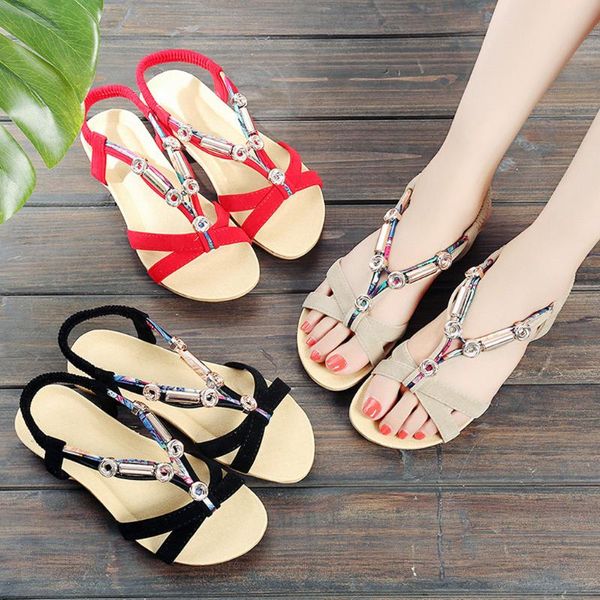 summer women's bohemian roman sandals elastic belt shoes metal fashion shoes wear-resistant casual shoese sandalia feminina, Black
summer women's bohemian roman sandals elastic belt shoes metal fashion shoes wear-resistant casual shoese sandalia feminina, Black