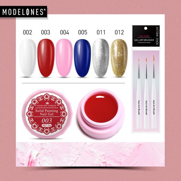 modelones solid painting gel nail set semi permanent hybrid uv gel varnish nail brush manicure kits shiny glitter drawing, Red;pink
modelones solid painting gel nail set semi permanent hybrid uv gel varnish nail brush manicure kits shiny glitter drawing, Red;pink