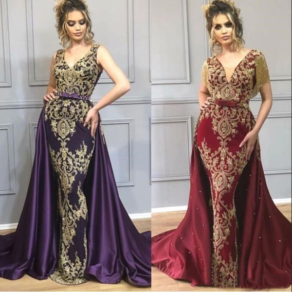 Yousef Aljasmi Mermaid Purple wine Evening Dresses With Overskirt arabic Indian formal mermaid prom dress Gold Lace Tassel Wear Gowns, Black
Yousef Aljasmi Mermaid Purple wine Evening Dresses With Overskirt arabic Indian formal mermaid prom dress Gold Lace Tassel Wear Gowns, Black