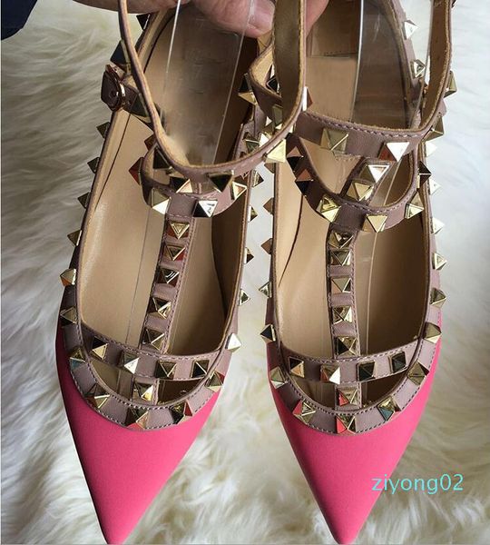 2017 fashion women rivet shoes matte leather t strap pointed toe rock studded valentine women flats party dress shoes z2, Black
2017 fashion women rivet shoes matte leather t strap pointed toe rock studded valentine women flats party dress shoes z2, Black