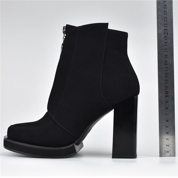 new fashion infront zipper ankle boots for women platform 10cm square high heels plush women boots winter autumn, Black
new fashion infront zipper ankle boots for women platform 10cm square high heels plush women boots winter autumn, Black