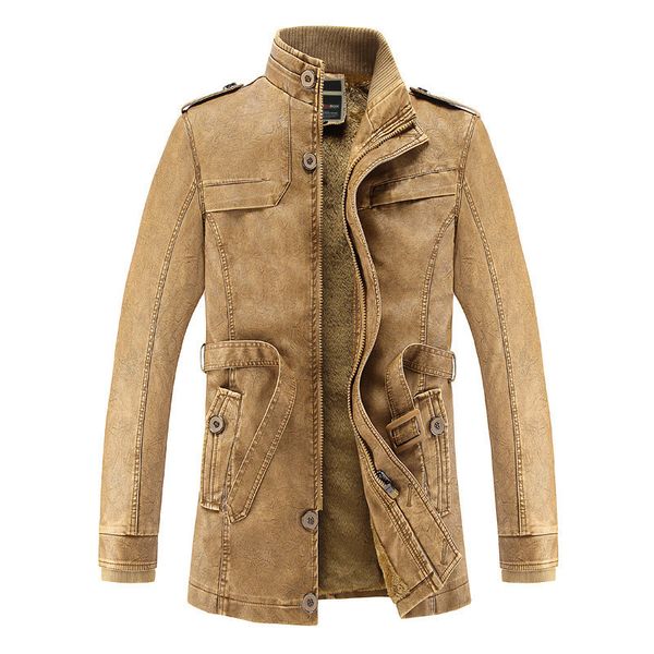 kimsere men long leather trench coat winter warm pu jackets and coats fleece lined overcoat thick thermal outerwear windbreaker, Black;brown
kimsere men long leather trench coat winter warm pu jackets and coats fleece lined overcoat thick thermal outerwear windbreaker, Black;brown