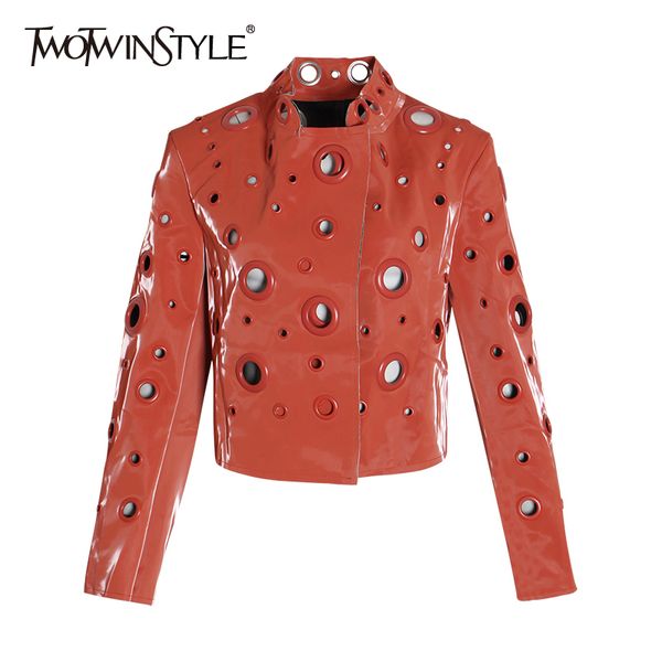 twotwinstyle выдалбливают кожа pu женские куртки ворота стойки с длинным рукавом streetwear женщины куртка осенняя мода new 2019, Black;brown
twotwinstyle выдалбливают кожа pu женские куртки ворота стойки с длинным рукавом streetwear женщины куртка осенняя мода new 2019, Black;brown