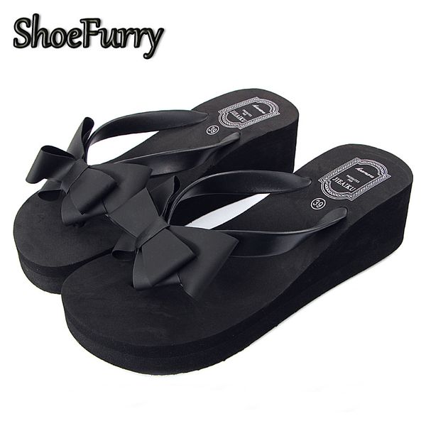 shoefurry women summer slippers platform flip flops female non-slip bath slippers high heels wedge sandals bowknot beach shoes, Black
shoefurry women summer slippers platform flip flops female non-slip bath slippers high heels wedge sandals bowknot beach shoes, Black