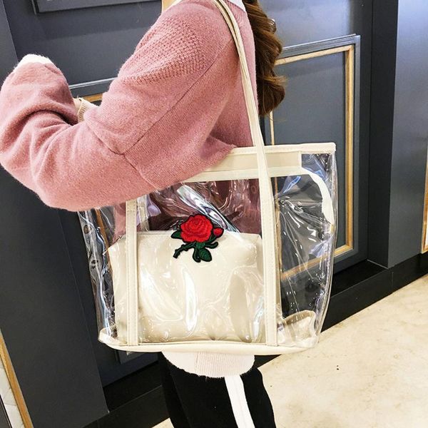 pvc clear transparent tote bags jelly women candy beach bags summer rose shoulder handbag large transpare casual e3
pvc clear transparent tote bags jelly women candy beach bags summer rose shoulder handbag large transpare casual e3
