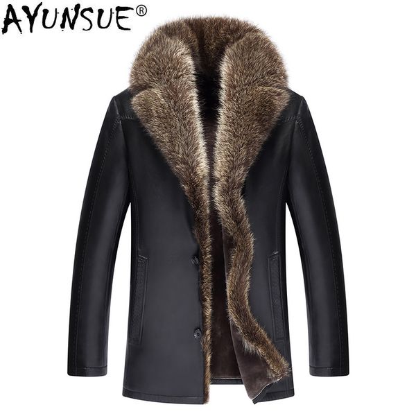ayunsue genuine leather jacket men real wool fur liner men sheepskin coat racoon fur collar chaqueta cuero hombre dxl1609 kj1164, Black
ayunsue genuine leather jacket men real wool fur liner men sheepskin coat racoon fur collar chaqueta cuero hombre dxl1609 kj1164, Black