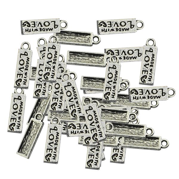 150pcs metal made with love charm pendant for bracelet necklace jewelry making, Black
150pcs metal made with love charm pendant for bracelet necklace jewelry making, Black