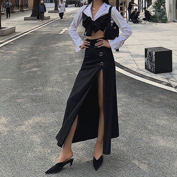 olivekwok autumn retro fashion loose midi skirts women streetwear new high waist hem black slim split skirts d1735354
olivekwok autumn retro fashion loose midi skirts women streetwear new high waist hem black slim split skirts d1735354