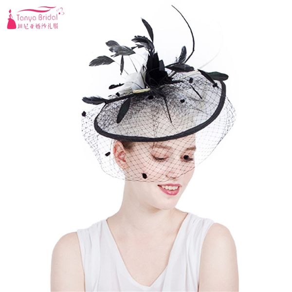 black and white feather bridal hats with covered face tulle elegant accessories women headpieces in stock zh043
black and white feather bridal hats with covered face tulle elegant accessories women headpieces in stock zh043