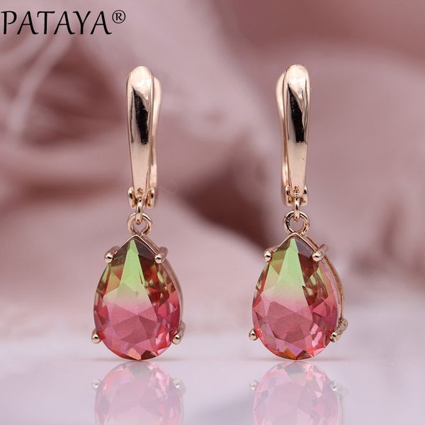 pataya new water drop tourmaline color earrings women cute wedding party fine jewelry 585 rose gold natural cz dangle earrings, Silver
pataya new water drop tourmaline color earrings women cute wedding party fine jewelry 585 rose gold natural cz dangle earrings, Silver
