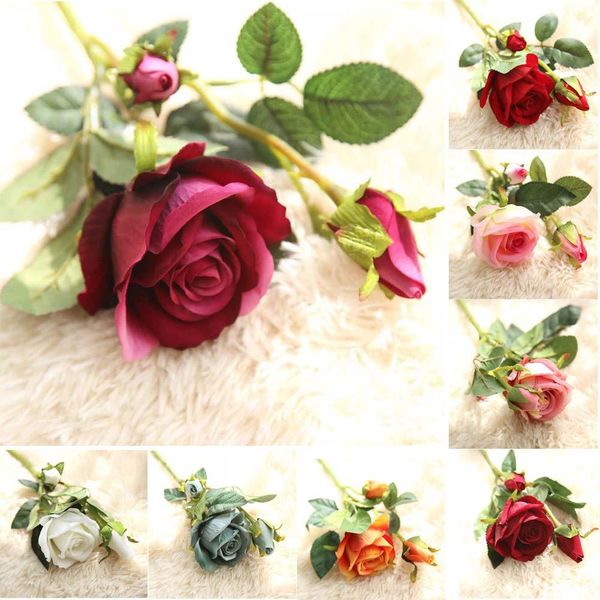rose branch velvet simulation artificial flowers valentine gift wedding flowers home decoration roses flores 
rose branch velvet simulation artificial flowers valentine gift wedding flowers home decoration roses flores