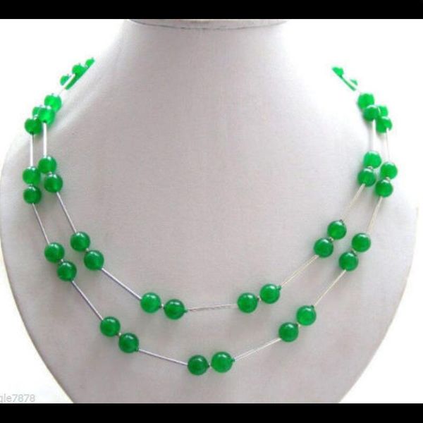 q choose color amazing 8mm round green natural necklace 43cm, Silver 
q choose color amazing 8mm round green natural necklace 43cm, Silver