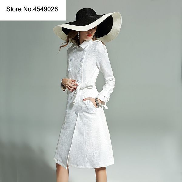women's 2019 new fashions spring long sleeve turn down collar white coat high street long trench outwear h6907, Tan;black
women's 2019 new fashions spring long sleeve turn down collar white coat high street long trench outwear h6907, Tan;black