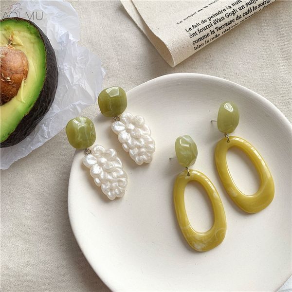 aomu new korean acrylic resin geometric avocado color flower dangle drop earrings screw ear clip for women gift party jewelry, Silver
aomu new korean acrylic resin geometric avocado color flower dangle drop earrings screw ear clip for women gift party jewelry, Silver