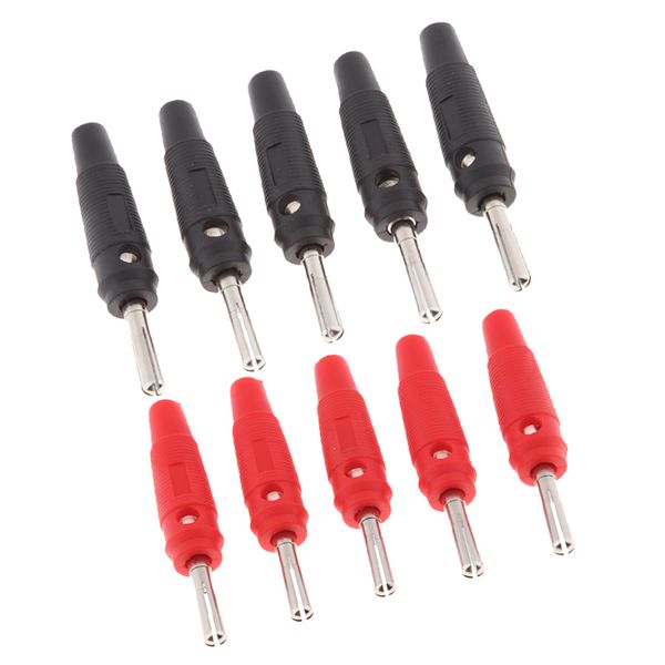 10 pack 4mm banana plug connectors for test probes binding posts multimeter, red+black
10 pack 4mm banana plug connectors for test probes binding posts multimeter, red+black