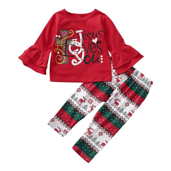 new autumn baby girl set long flare sleeve christmas letters blouse +floral pants trouser casual costume set, White
new autumn baby girl set long flare sleeve christmas letters blouse +floral pants trouser casual costume set, White