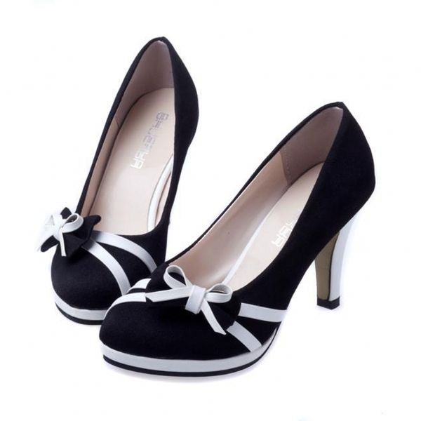 fashion ladies high heels round toe women pumps bowtie women shoes flock european office ladies shoes sweet heels 30, Black;white
fashion ladies high heels round toe women pumps bowtie women shoes flock european office ladies shoes sweet heels 30, Black;white