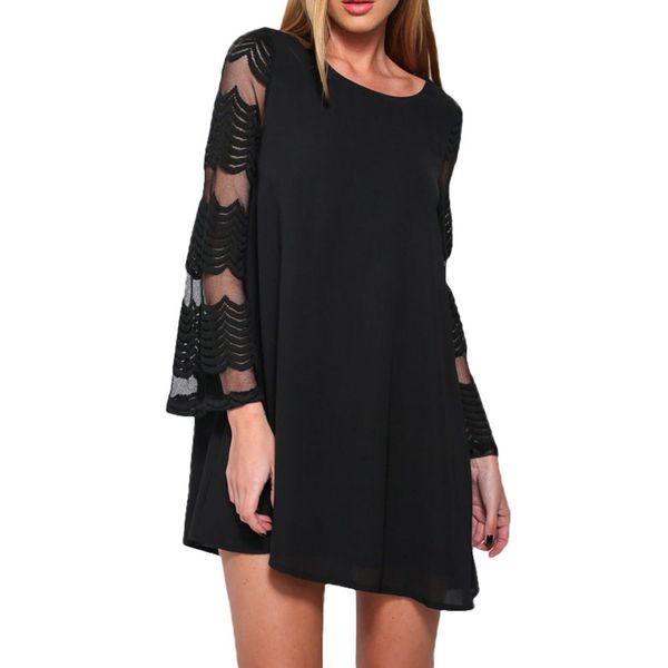 fashion summer dress female 2018 women autumn casual o-neck long sleeve hollow chiffon loose short mini dress robe vestidos, Black;gray
fashion summer dress female 2018 women autumn casual o-neck long sleeve hollow chiffon loose short mini dress robe vestidos, Black;gray