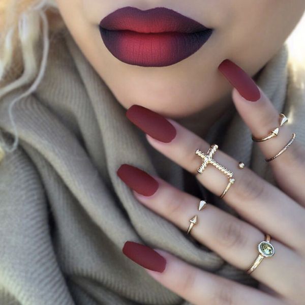 24 pieces high-grade frosted matte ballet wine red girls french fashion plastic art fake false sticker nail tips with glue gel, Red;gold
24 pieces high-grade frosted matte ballet wine red girls french fashion plastic art fake false sticker nail tips with glue gel, Red;gold