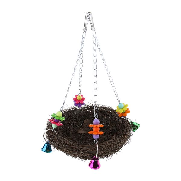 hanging toy with bells cage perch stand for parrot climb chew toys natural rattan nest
hanging toy with bells cage perch stand for parrot climb chew toys natural rattan nest