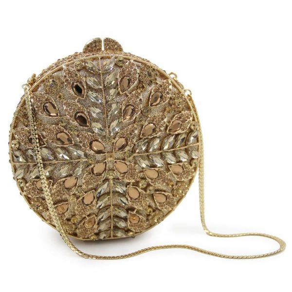 new crystal clutch evening bag for women metal floral ladies evening bags wedding party chain shoulder bag diamond