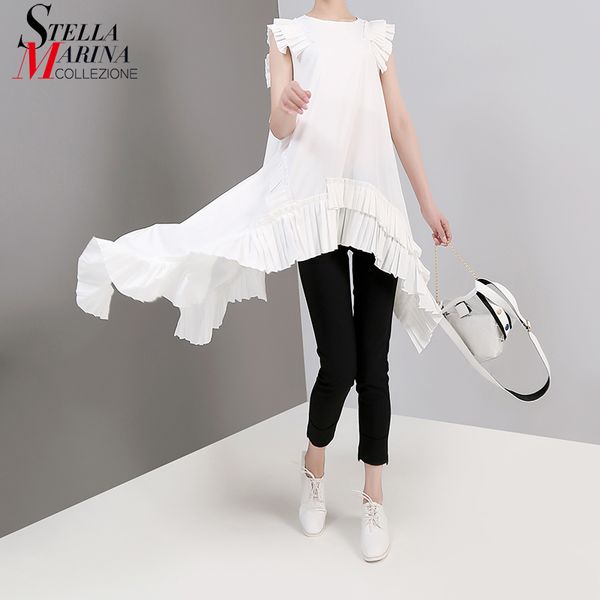 new 2019 european fashion summer women solid white irregular tee sleeveless ruffles hem girls hippie chic t-shirt style 3659
new 2019 european fashion summer women solid white irregular tee sleeveless ruffles hem girls hippie chic t-shirt style 3659