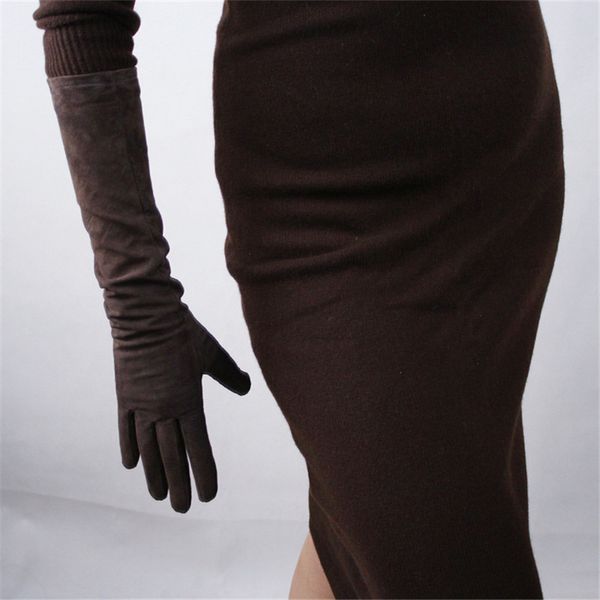 44cm real leather suede gloves long section pure sheepskin scrub thin plush lined coffee dark brown female gloves straight wjp08, Blue;gray
44cm real leather suede gloves long section pure sheepskin scrub thin plush lined coffee dark brown female gloves straight wjp08, Blue;gray