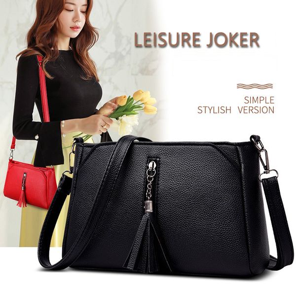 2019 elegant ladies shoulder bag pu leather packet black red small square crossbody bag with tassel decoration
2019 elegant ladies shoulder bag pu leather packet black red small square crossbody bag with tassel decoration