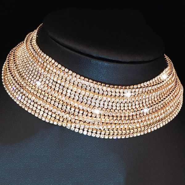 multilayer wedding chokers rhinestone choker necklace fashion jewelry accessories crystal maxi statement necklace, Silver
multilayer wedding chokers rhinestone choker necklace fashion jewelry accessories crystal maxi statement necklace, Silver