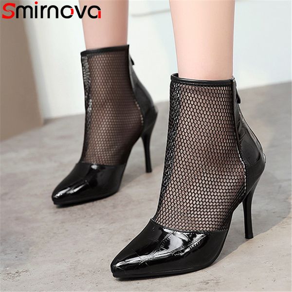 boots smirnova 2021 est ankle women pointed toe zip mesh summer thin high heel party shoes ladies big size 45, Black
boots smirnova 2021 est ankle women pointed toe zip mesh summer thin high heel party shoes ladies big size 45, Black