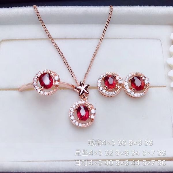 natural red ruby ring pendant earrings natural gemstone jewelry set s925 silver fashion stars round women party gift jewelry, Black
natural red ruby ring pendant earrings natural gemstone jewelry set s925 silver fashion stars round women party gift jewelry, Black