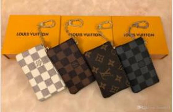 

4 Цвет ключевой мешок Дамье кожа имеет высокое качество известный классический дизайнер женщин ключ держатель портмоне кожаные ключевые кошельки