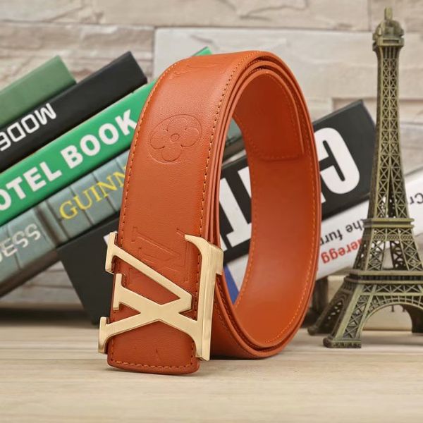 2020men's belt boxless designer leather men's belt, Black;brown