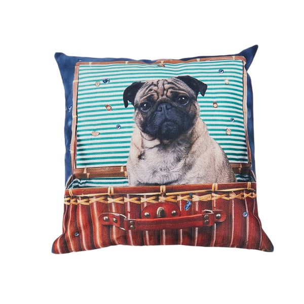 printed dog pug linen cushion cover throw pillow case - 4 
printed dog pug linen cushion cover throw pillow case - 4